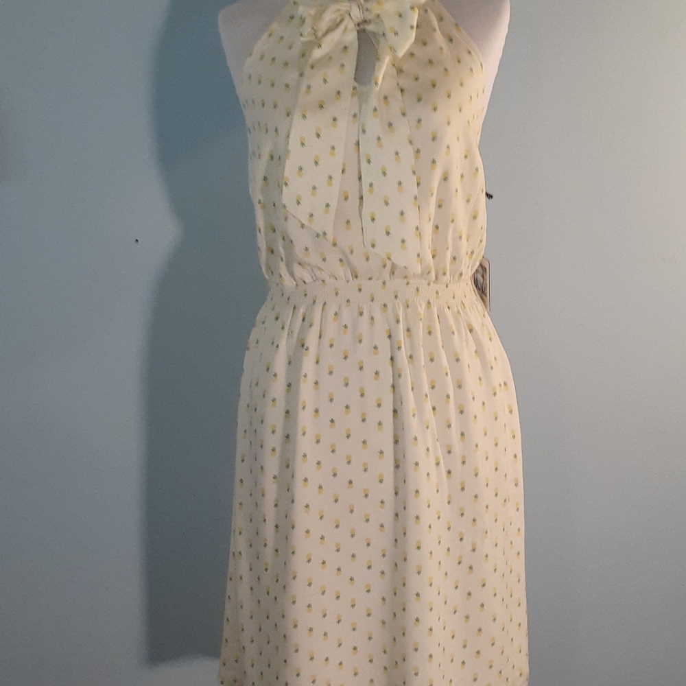 NWT Jessica Simpson White Sz Small Floral Halter Dress - Picture 8 of 15